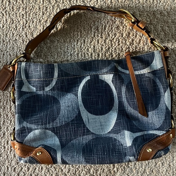 Coach Carly Denim Tonal Hobo Handbag 12197 - Picture 1 of 5